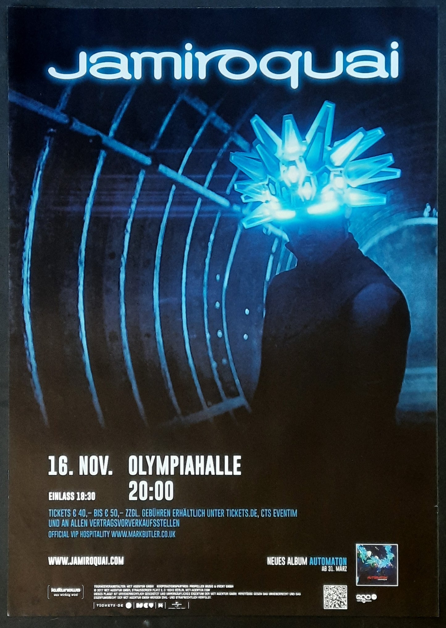 JAMIROQUAI Original Concert Poster November 16 Munich, 2017Germany 1