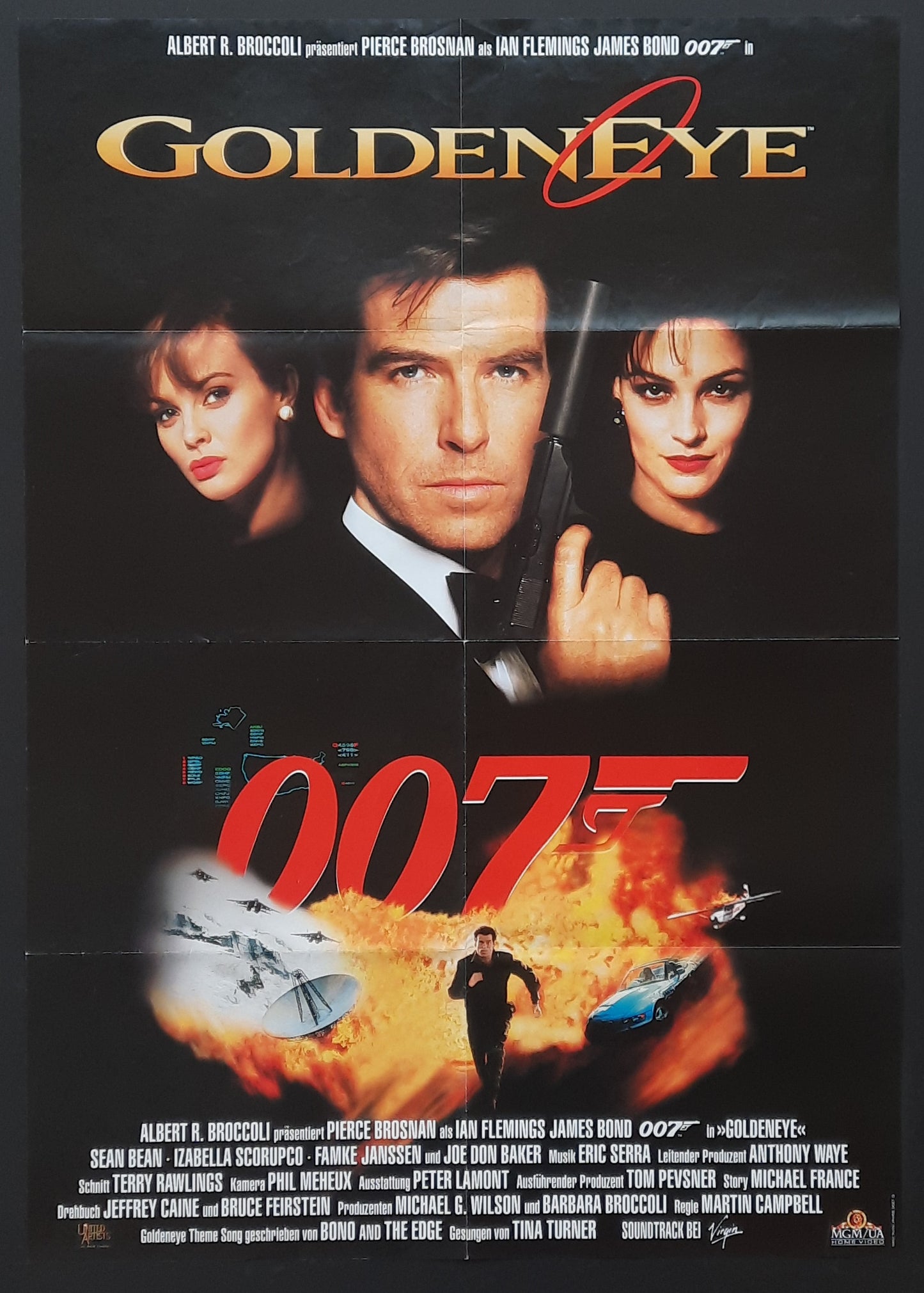 JAMES BOND "Golden Eye" 1995 Poster Pierce Brosnan German 1-Sheet Movie Poster 23 x 33 first print