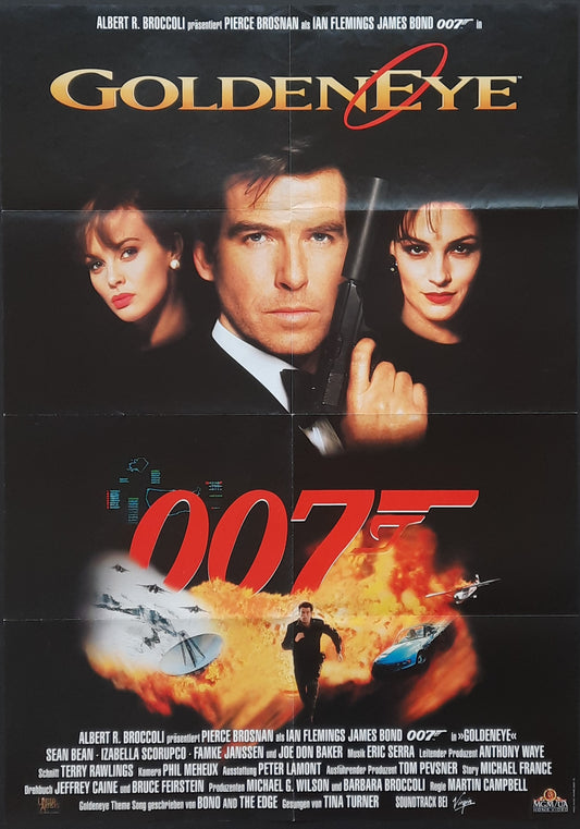 JAMES BOND "Golden Eye" 1995 Poster Pierce Brosnan German 1-Sheet Movie Poster 23 x 33 first print