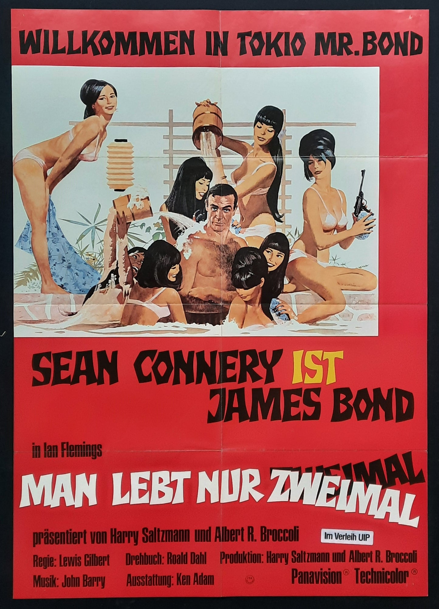 JAMES BOND "You Only Live Twice" R-1970s (1967) German 1-Sheet Movie Poster 23 x 33