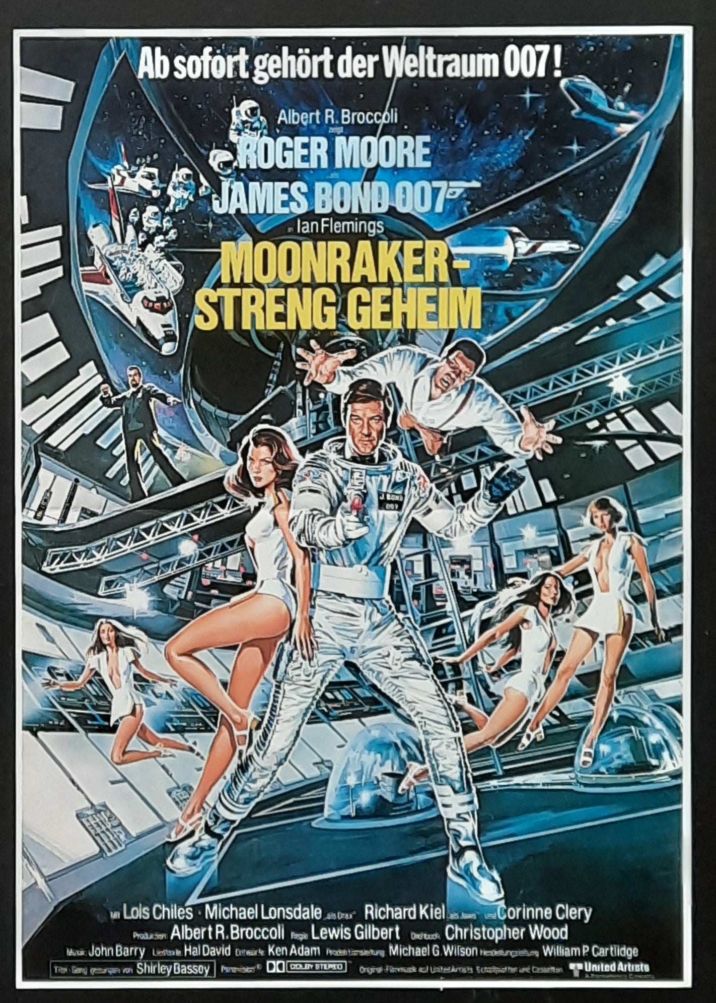 JAMES BOND "Moonraker" 1979 Poster Roger Moore German Half-Sheet Movie Poster first print ROLLED