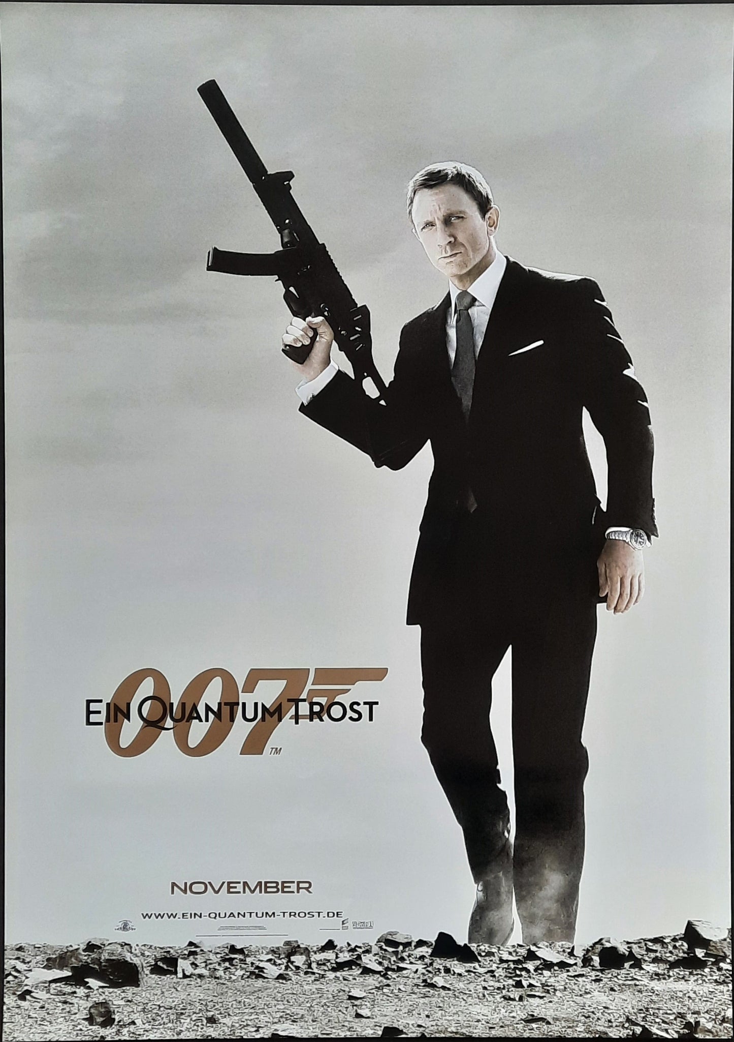 JAMES BOND "Quantum Of Solace" 2008 Teaser-Poster Daniel Craig German 1-Sheet Movie Poster 23 x 33 first print ROLLED