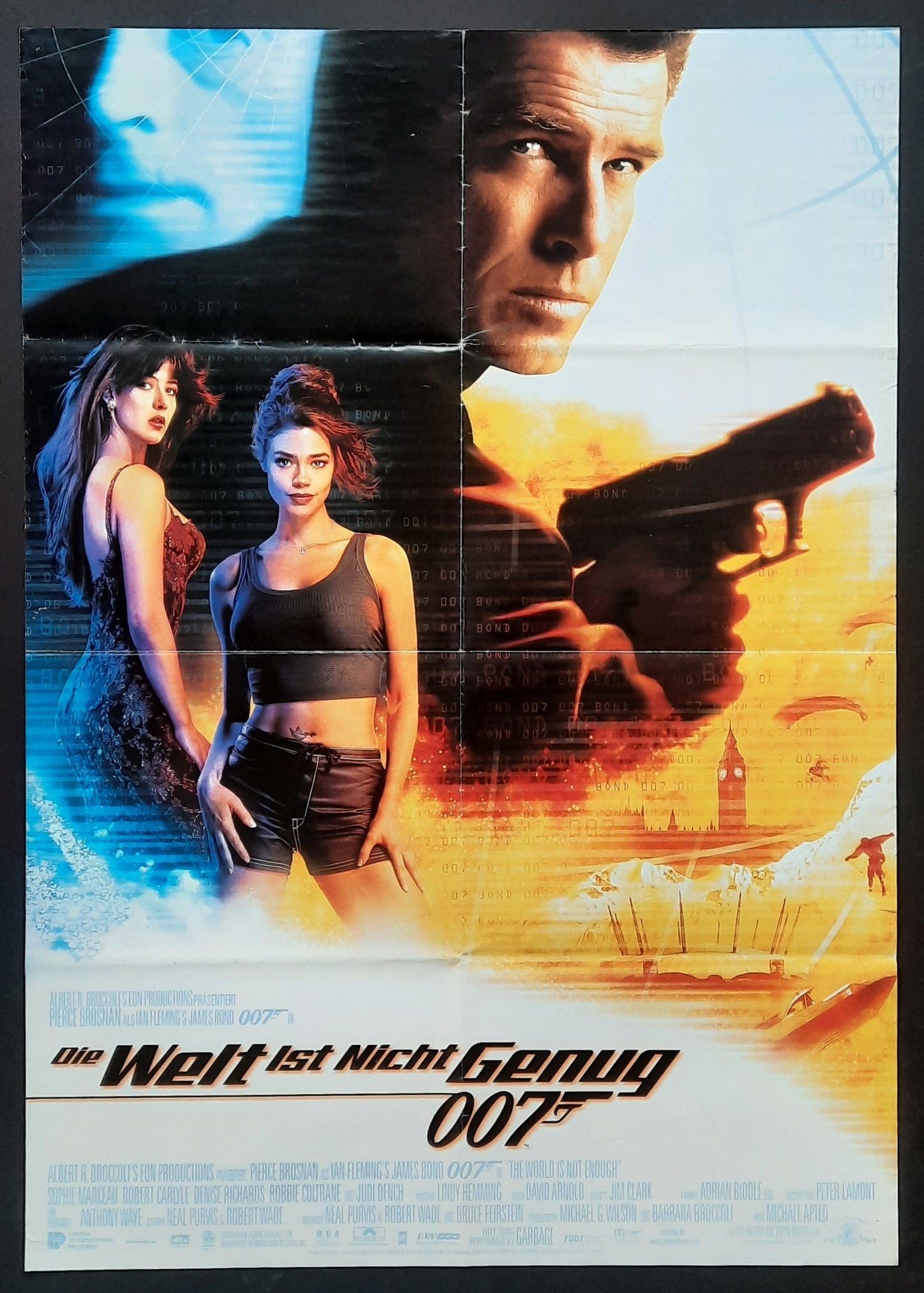 JAMES BOND "The World Is Not Enough" 1999 Poster Pierce Brosnan German 1-Sheet Movie Poster 23 x 33 first print