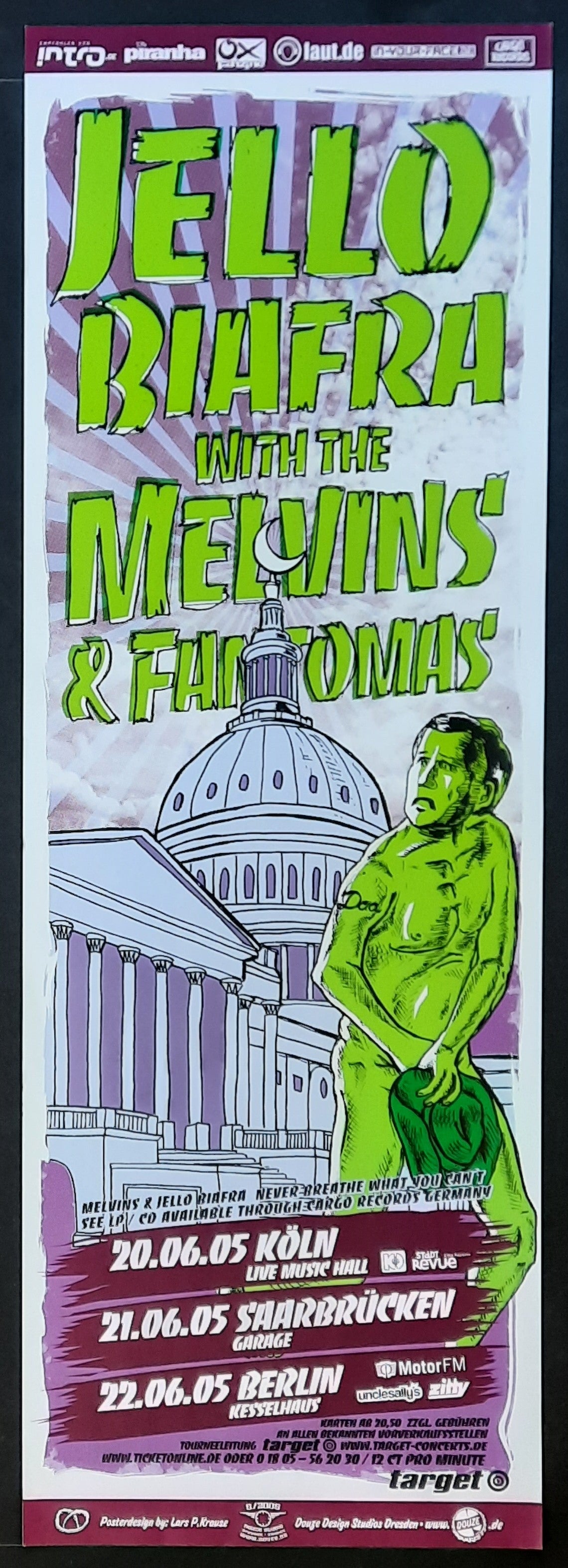 JELLO BIAFRA 2005 Original Concert Poster - Cologne Berlin Germany