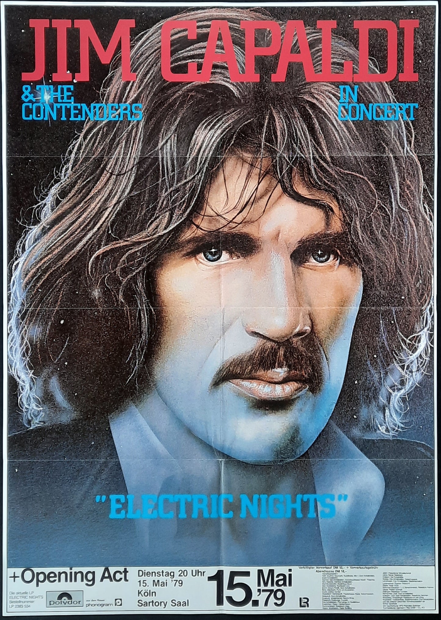 JIM CAPALDI Original Concert Poster May 15, 1979 Cologne Germany
