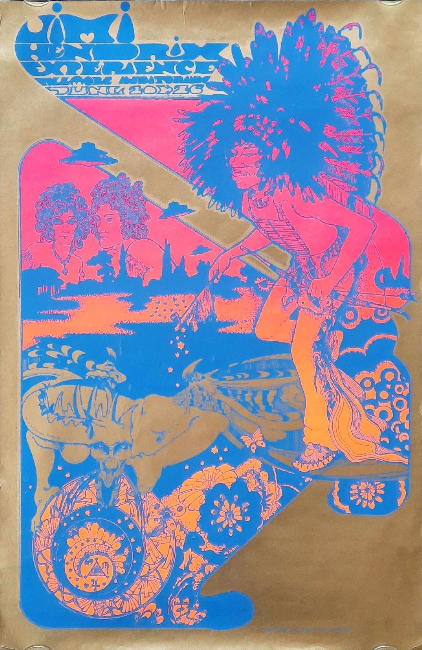 JIMI HENDRIX 1967 Hapshash U.K. Fillmore Head Shop Poster 5
