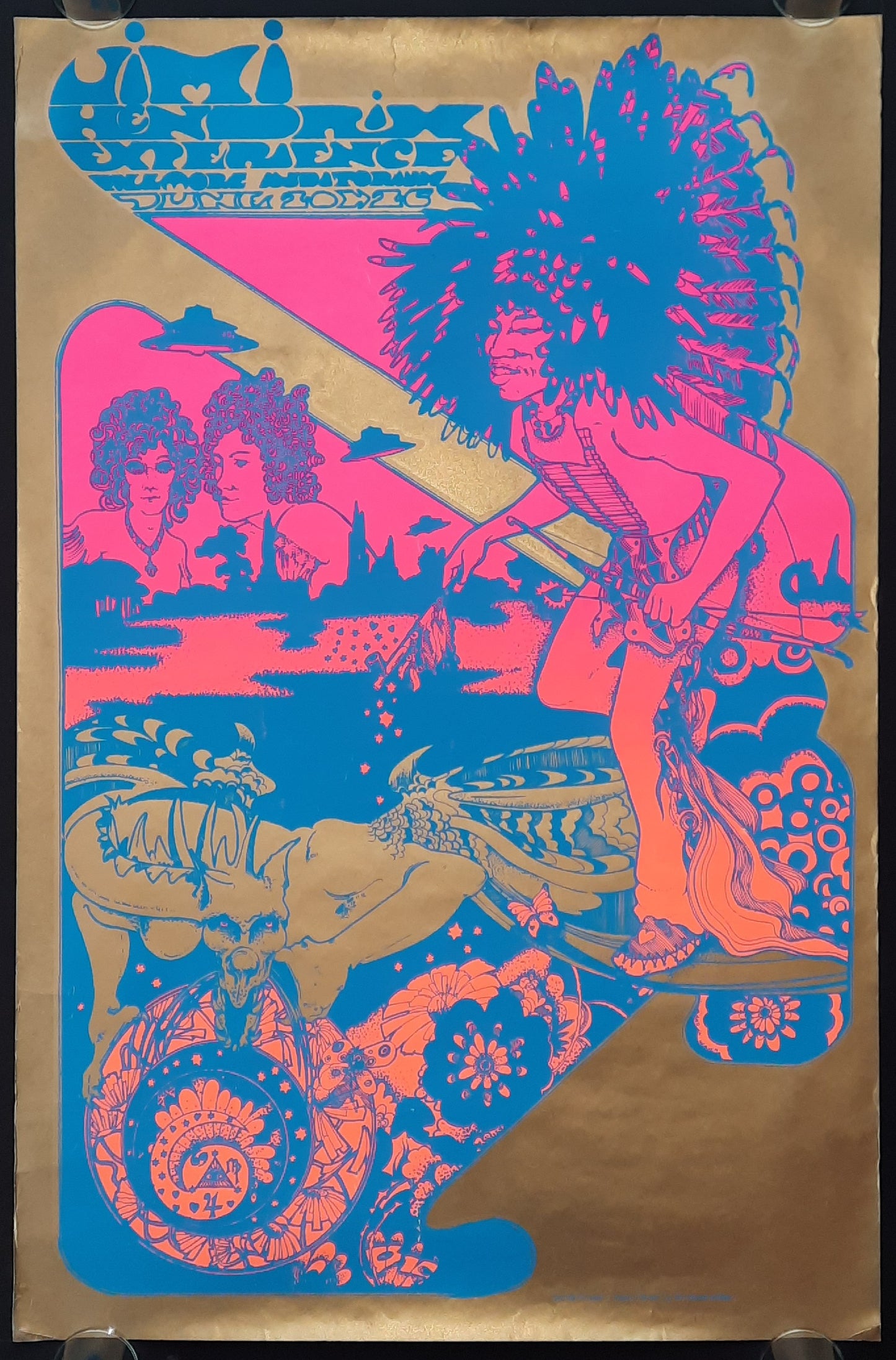 JIMI HENDRIX 1967 Hapshash U.K. Fillmore Head Shop Poster 5