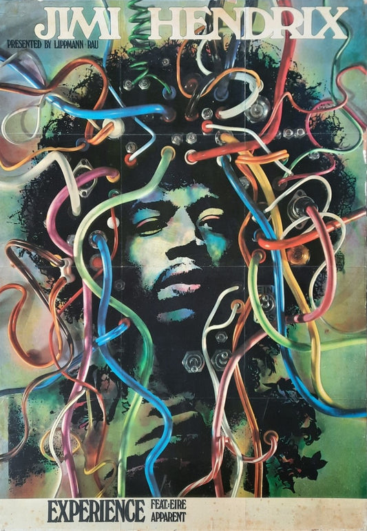 JIMI HENDRIX Original Concert Promotion Poster 1969 Germany Austria SUBWAY POSTER