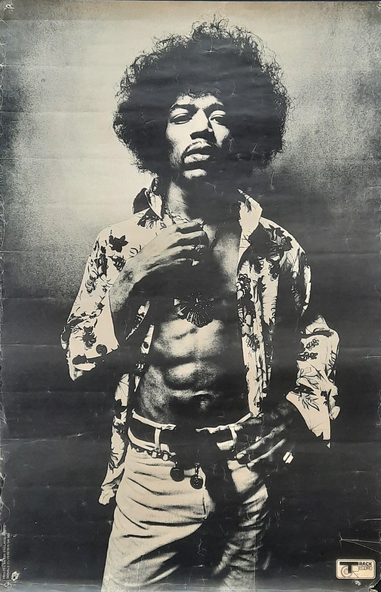 JIMI HENDRIX Original Promotion Poster TRACK RECORDS OA502 48x74 cut