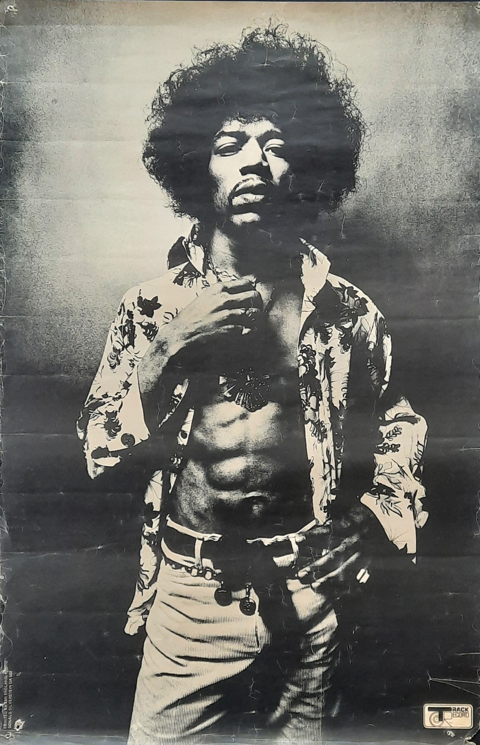 JIMI HENDRIX Original Promotion Poster TRACK RECORDS OA502 48x74 cut