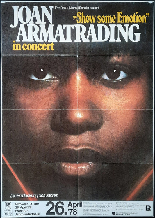 JOAN ARMATRADING Original Concert Poster April 26, 1978 Frankfurt Germany 1