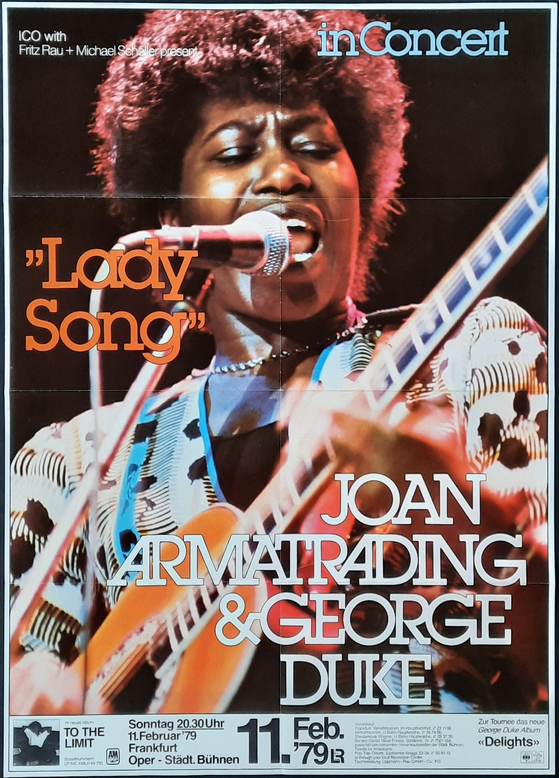 JOAN ARMATRADING Original Concert Poster February 11, 1979 Frankfurt Germany 1
