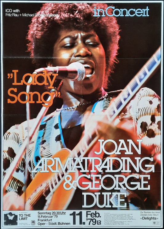 JOAN ARMATRADING Original Concert Poster February 11, 1979 Frankfurt Germany 1