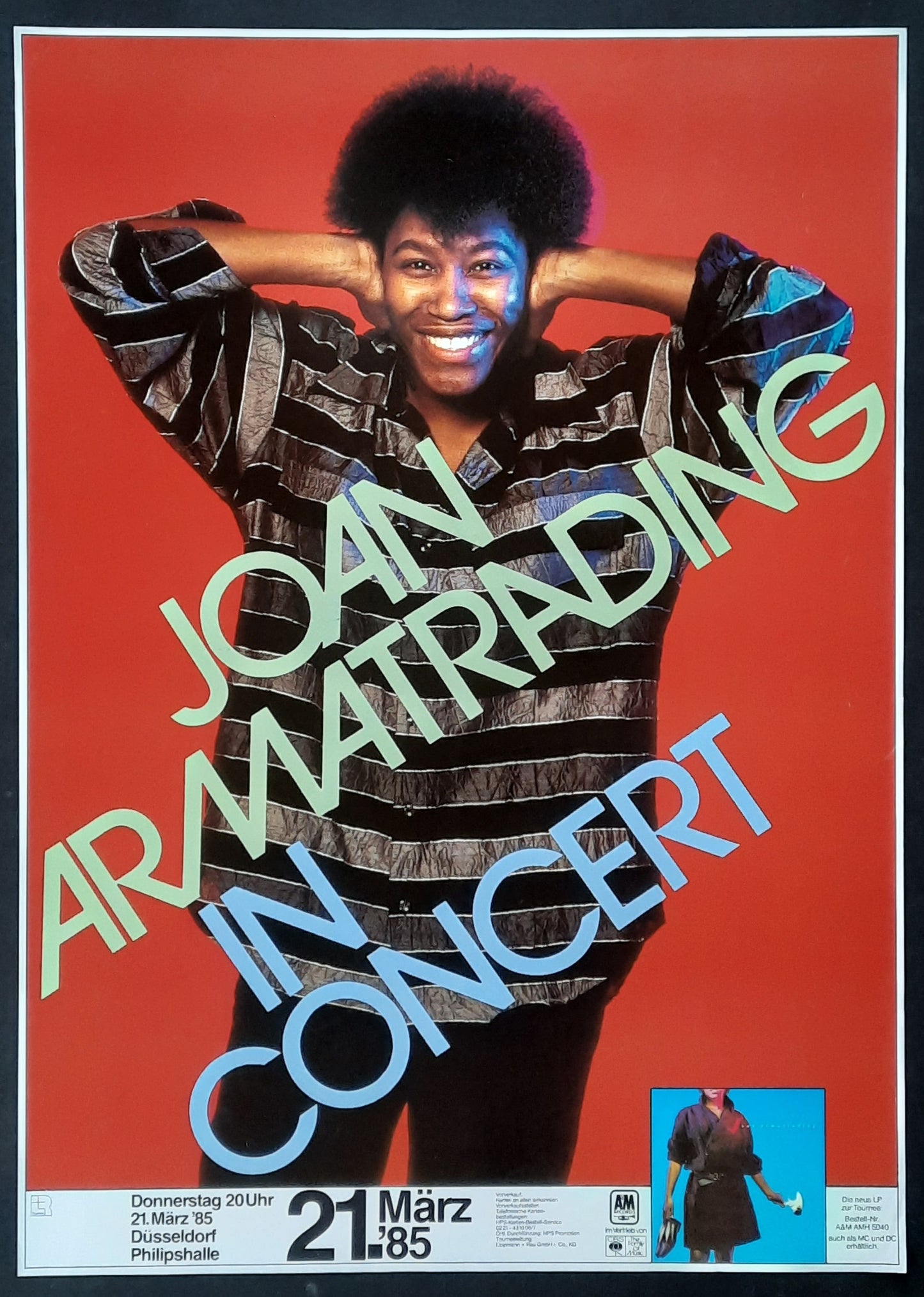JOAN ARMATRADING Original Concert Poster March 21, 1985 Duesseldorf Germany 1
