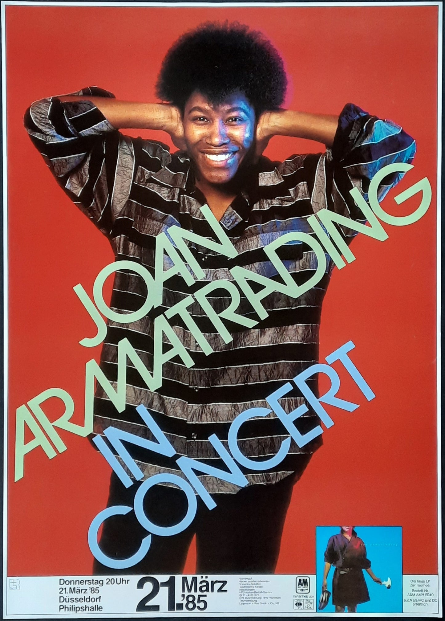 JOAN ARMATRADING Original Concert Poster March 21, 1985 Duesseldorf Germany 1