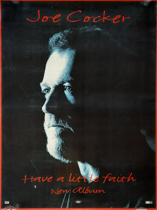 JOE COCKER 1994 Promo Poster "Have A Little Faith" Album 1st print