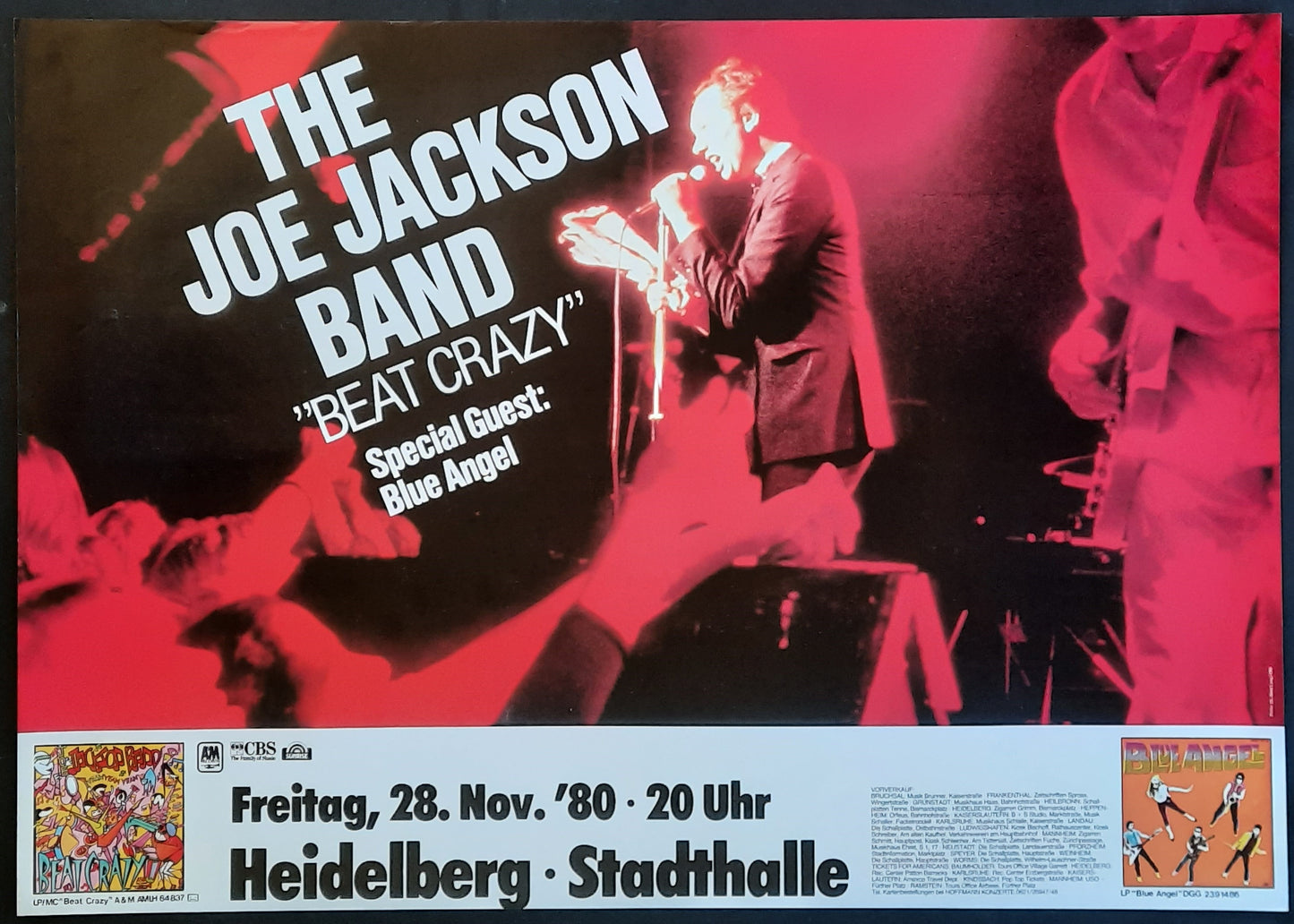 JOE JACKSON BAND Original Concert Poster November 28, 1980 Heidelberg 1