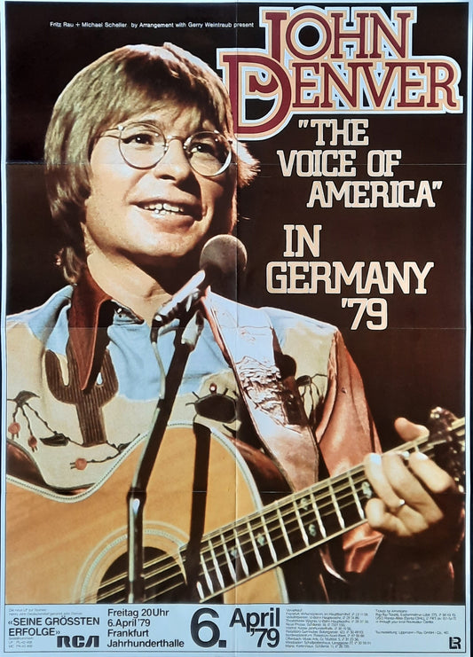 JOHN DENVER Original Concert Poster April 6, 1979 Frankfurt Germany 1