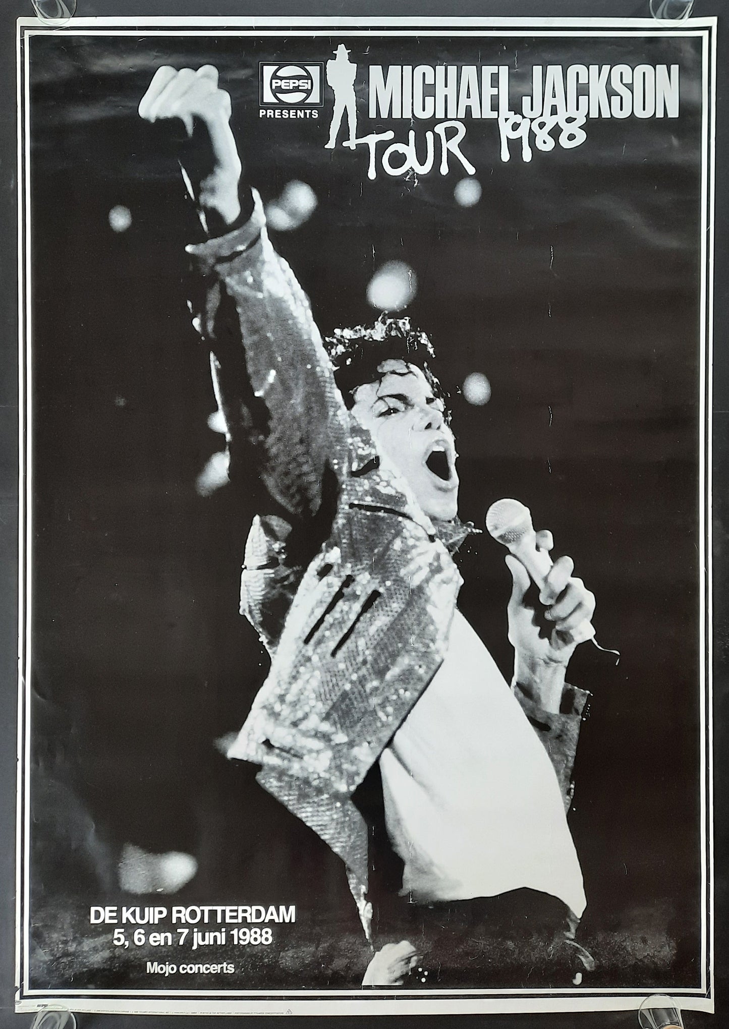 MICHAEL JACKSON 1988 Concert Poster Rotterdam Netherlands SUBWAY POSTER