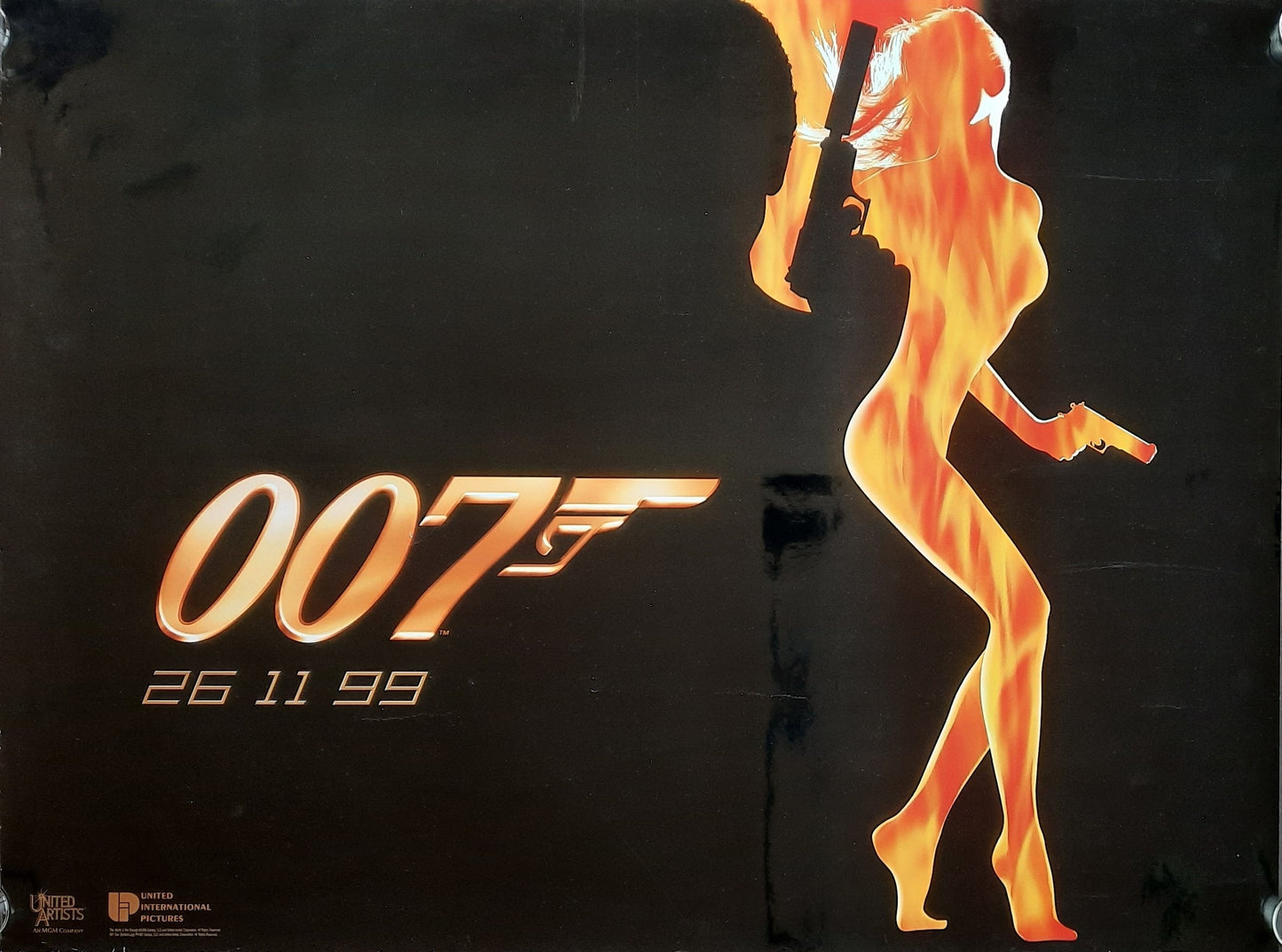 JAMES BOND "The World Is Not Enough" 1999 Teaser-Poster Pierce Brosnan UK Quad Movie Poster 30 x 40 first print ROLLED