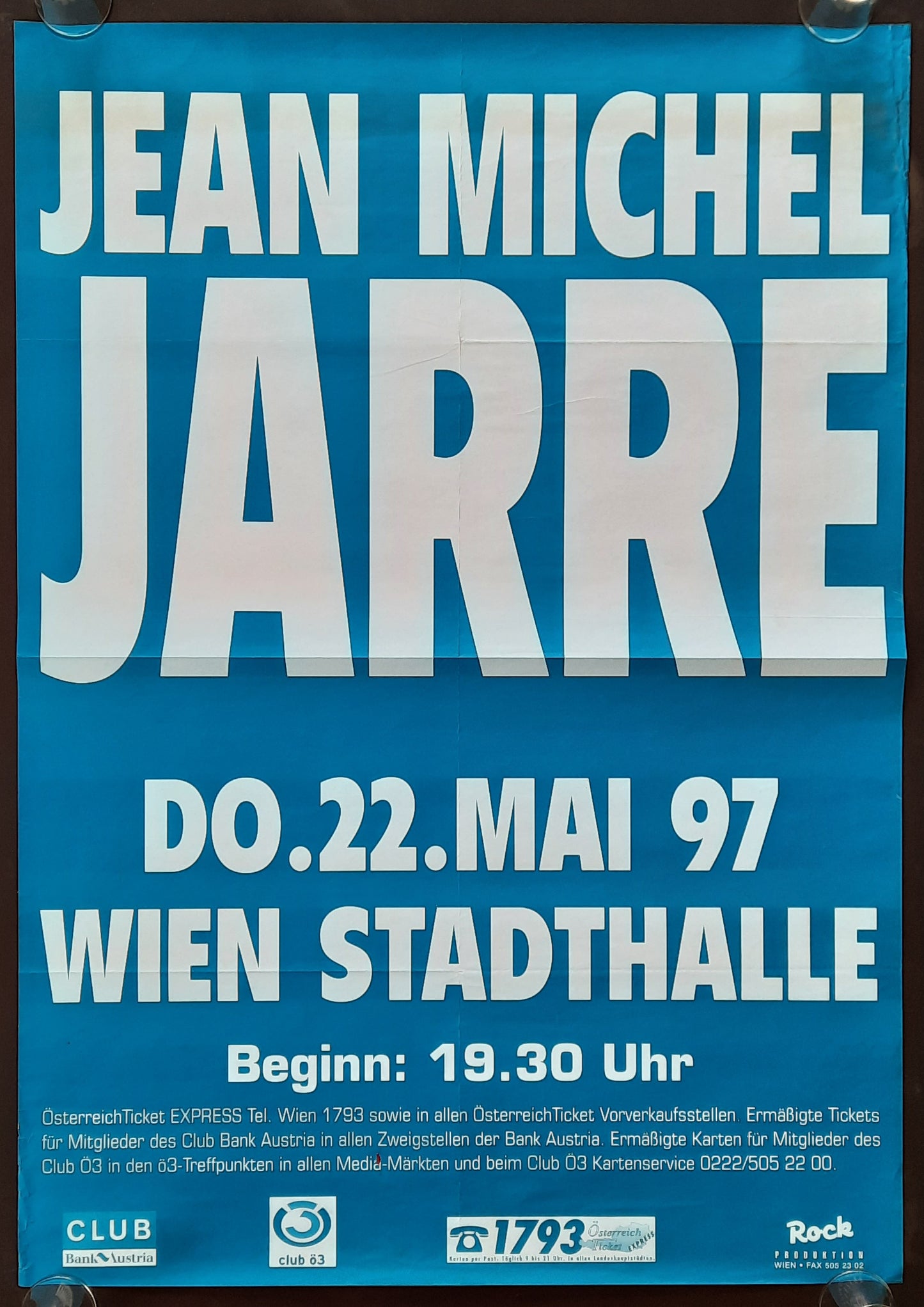 JEAN MICHEL JARRE 1997 Concert Poster May 27th Vienna Austria