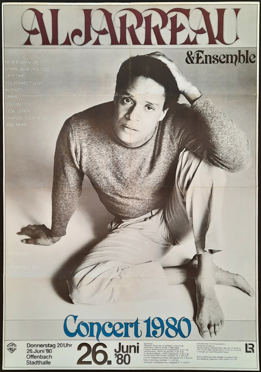 AL JARREAU 1980 Concert Poster Jul 26th Offenbach Germany 1st print