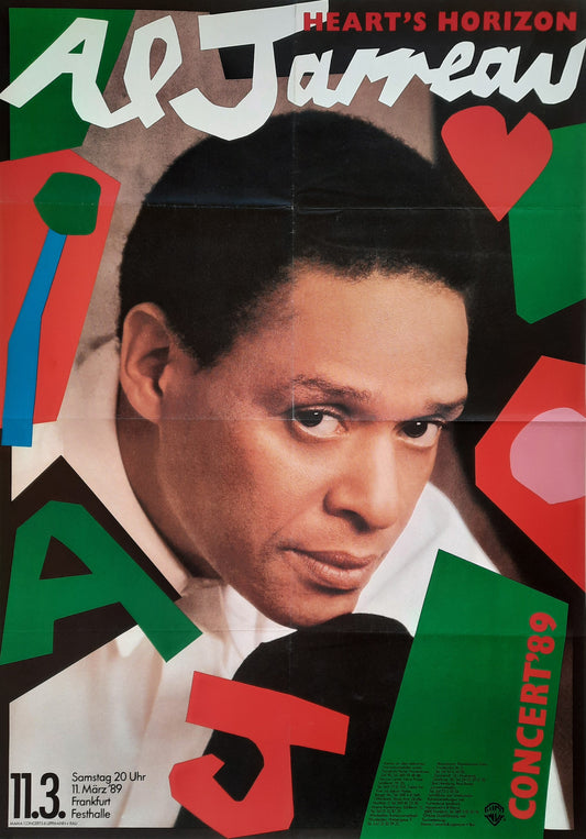 AL JARREAU 1989 Concert Poster Mar 11th Frankfurt Germany 1st print SUBWAY!!