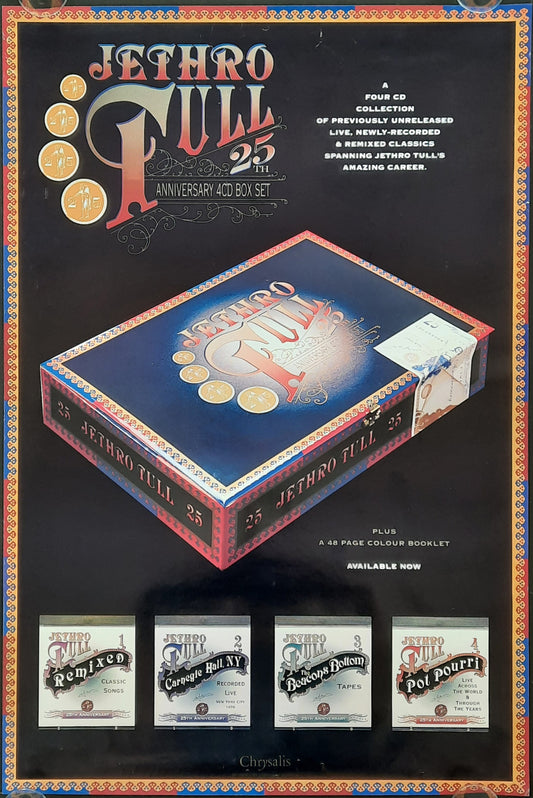 JETHRO TULL 1993 Promotion Poster "25th Anniversary Box Set" 1st print