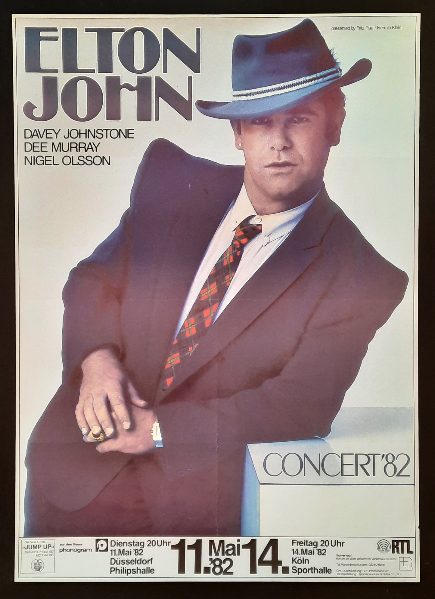 ELTON JOHN 1982 Concert Poster May 11th Köln Germany 1 st print