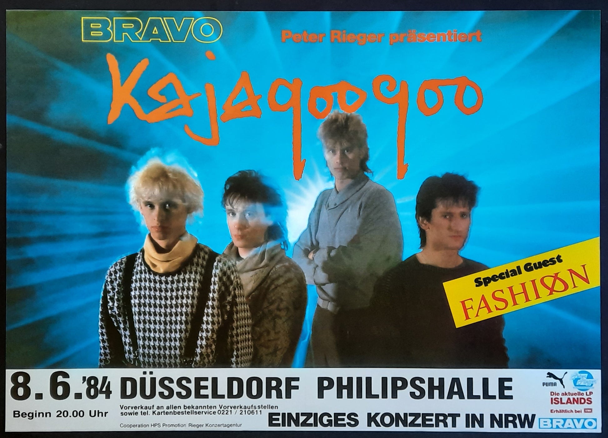 KAJAGOOGOO Original Konzert Poster June 8, 1984 Duesseldorf  Germany
