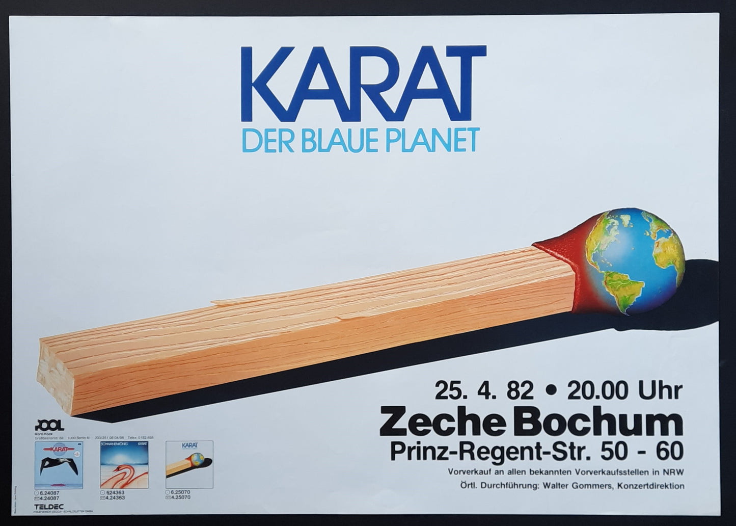 KARAT Original Concert Poster april 25, 1982 Bochum Germany