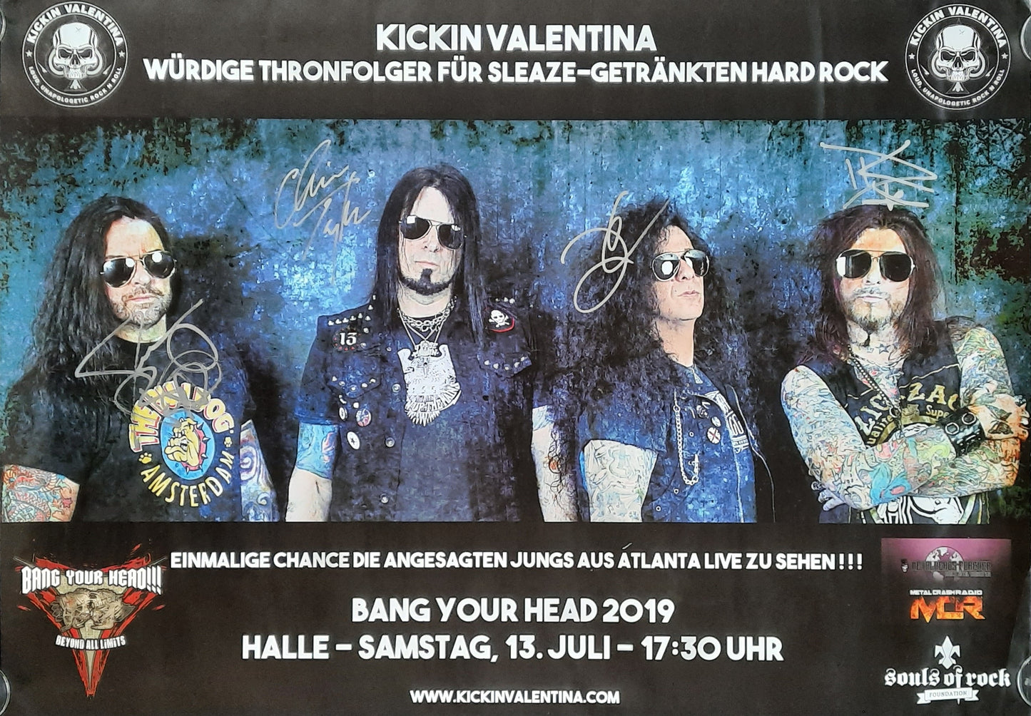 KICKIN VALENTINA Original Concert Poster July 13, 2019 Halle Germany SIGNED