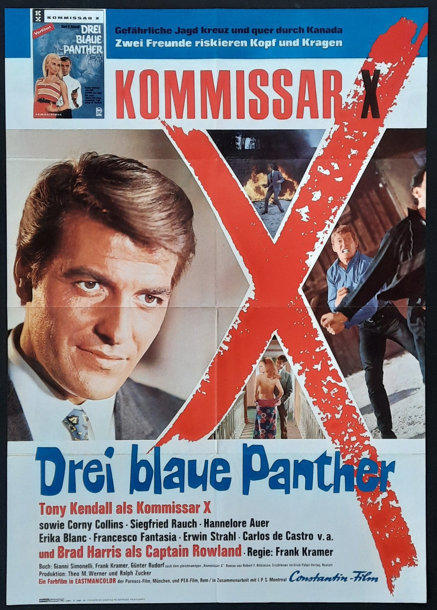 KILL PANTHER KILL Original Movie Poster 1968 Tony Kendall German 1-Sheet Poster