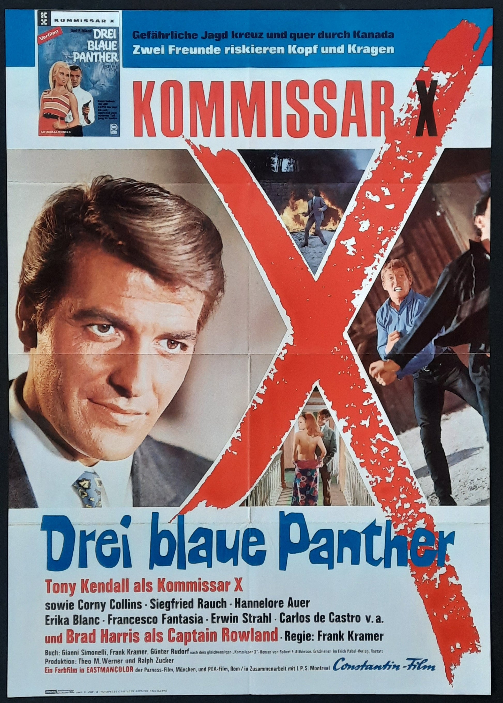 KILL PANTHER KILL Original Movie Poster 1968 Tony Kendall German 1-Sheet Poster