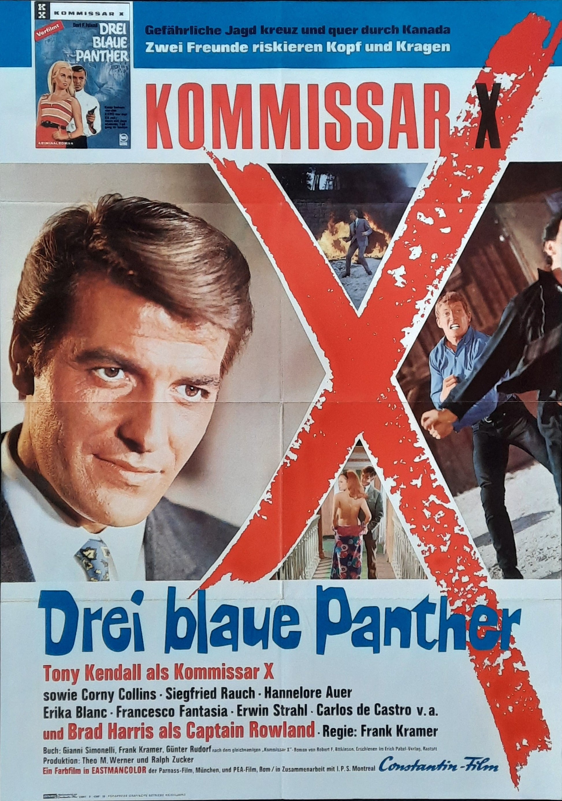 KILL PANTHER KILL Original Movie Poster 1968 Tony Kendall German 1-Sheet Poster