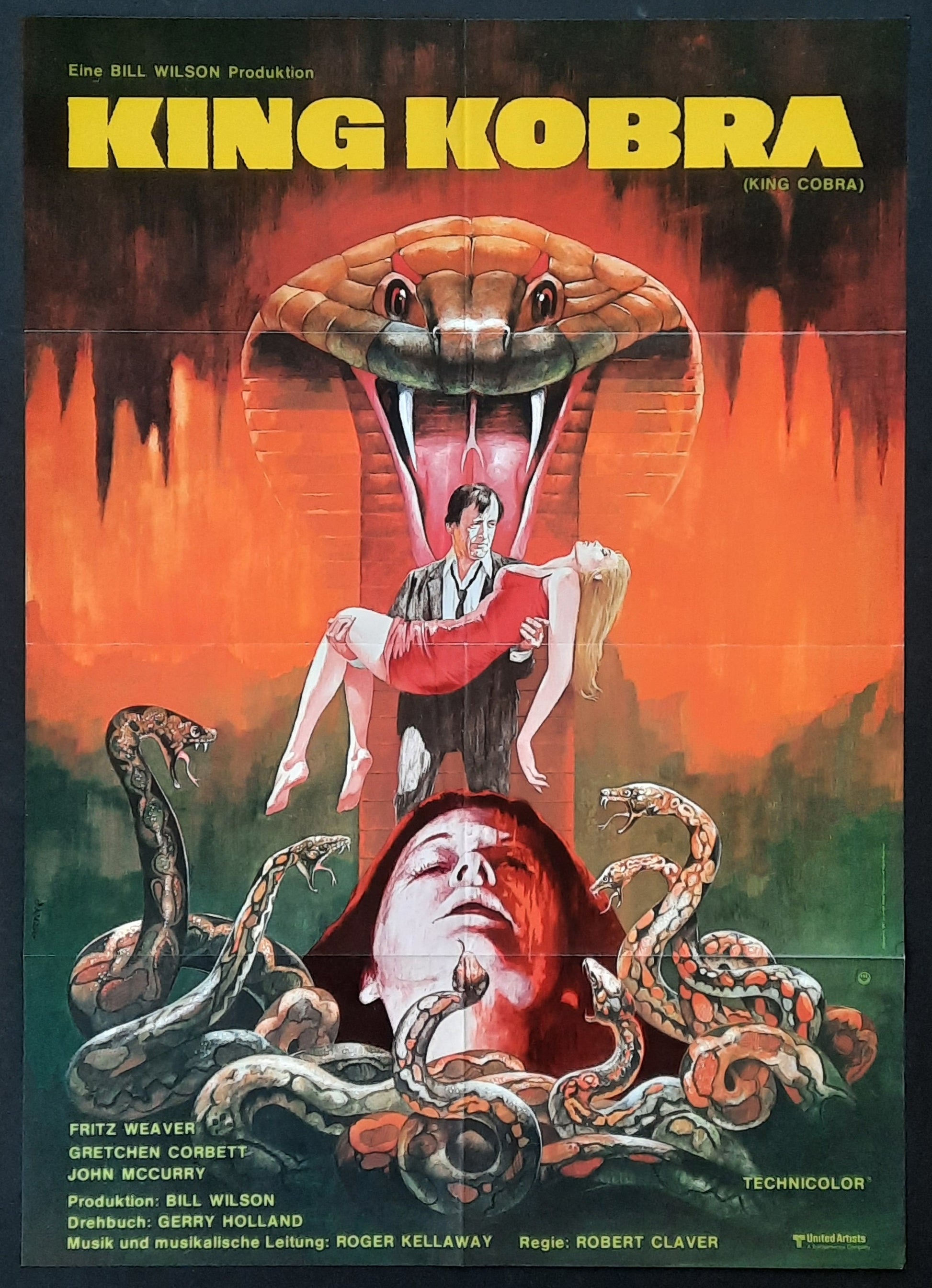 KING COBRA - JAWS OF SATAN Original Movie Poster 1981 Fritz Eaver Germany 1