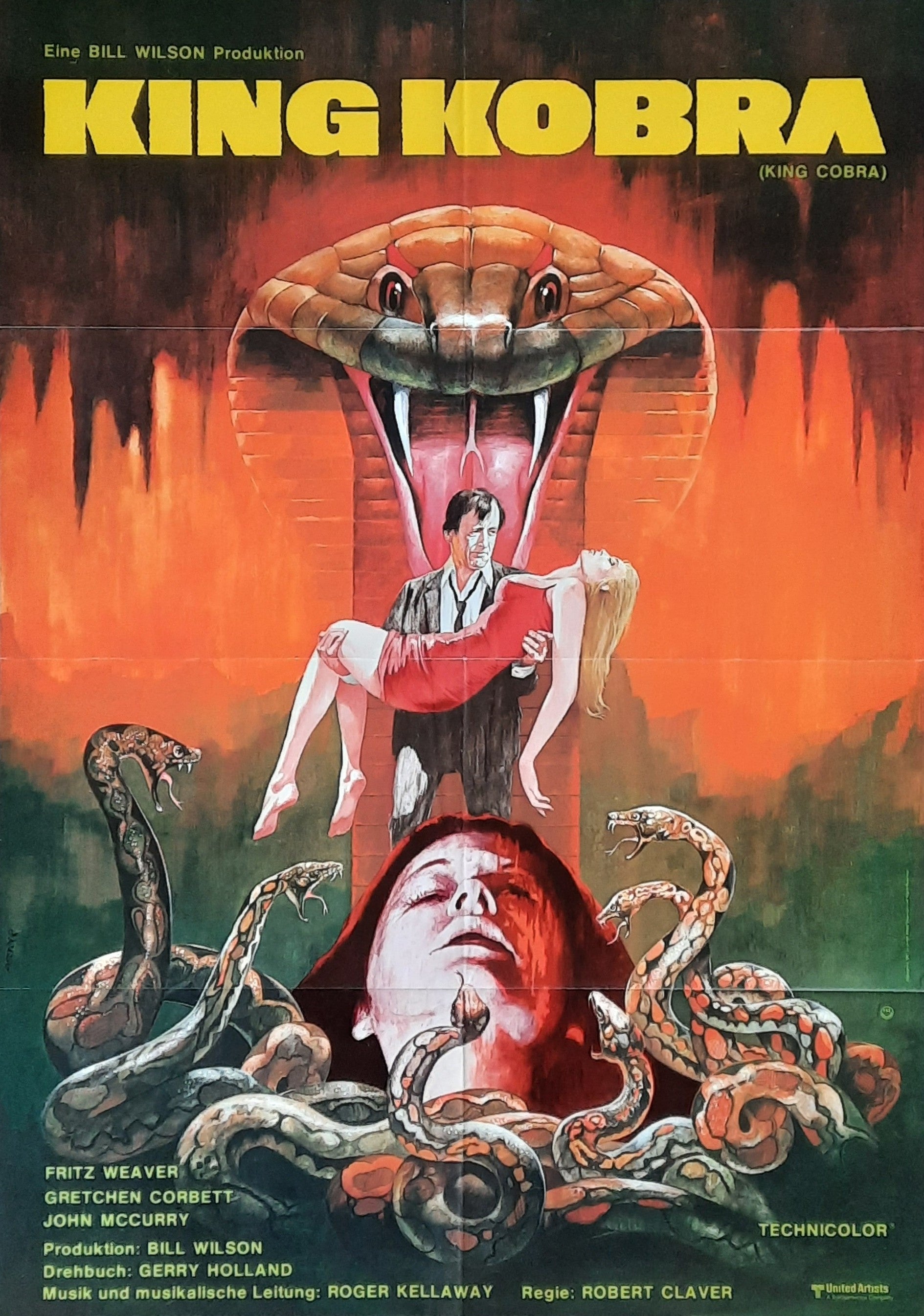 KING COBRA - JAWS OF SATAN Original Movie Poster 1981 Fritz Eaver Germany 1