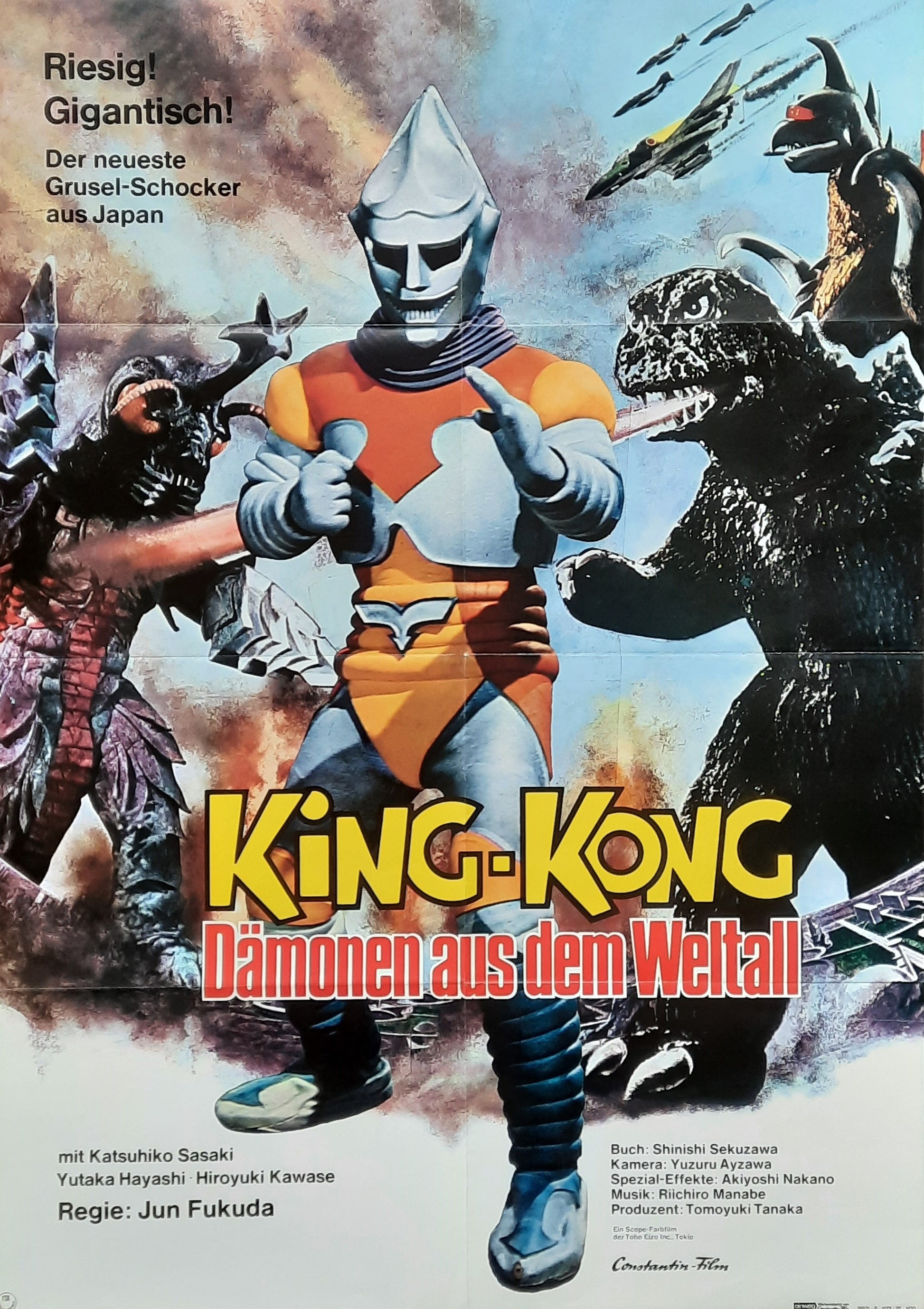 KING KONG 1973 "Gojira tai Megaro - Godzilla vs Megalon" German 1 Sheet Movie Poster