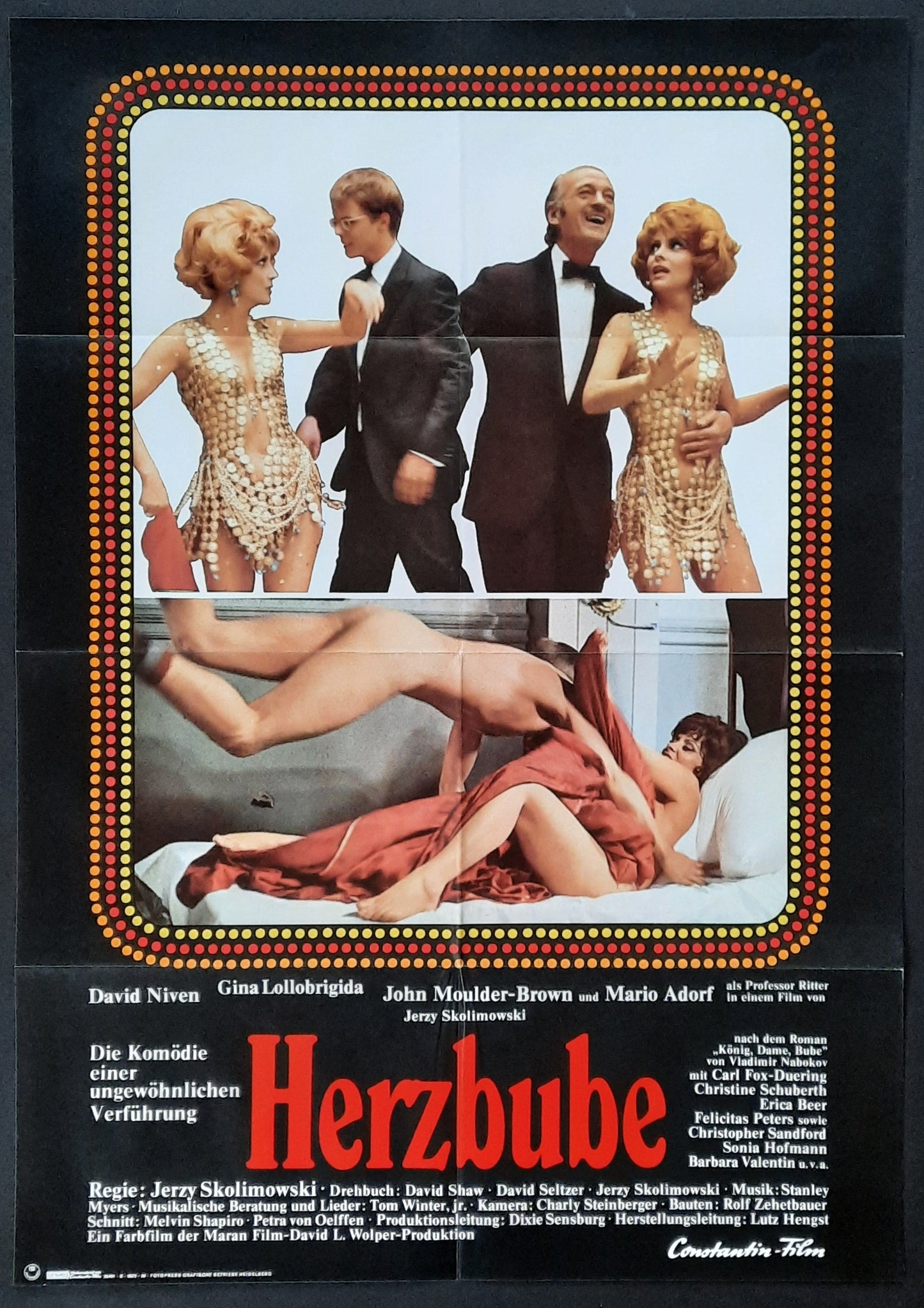 KING, QUEEN, KNAVE Original Movie Poster 1972 Gina Lollobrigida David Niven German 1-Sheet