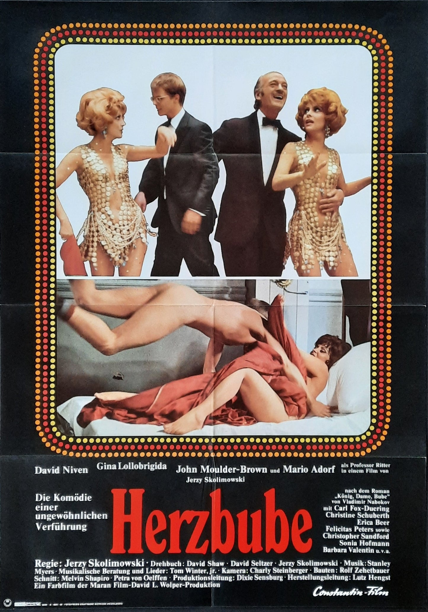 KING, QUEEN, KNAVE Original Movie Poster 1972 Gina Lollobrigida David Niven German 1-Sheet