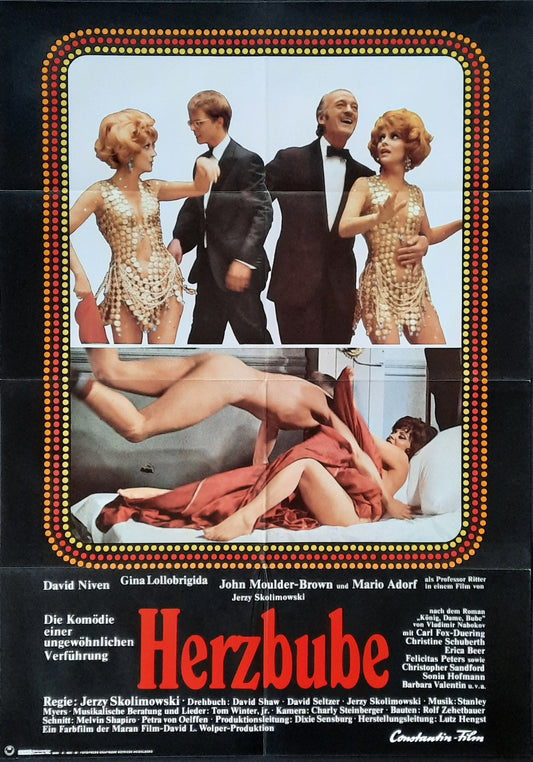 KING, QUEEN, KNAVE Original Movie Poster 1972 Gina Lollobrigida David Niven German 1-Sheet