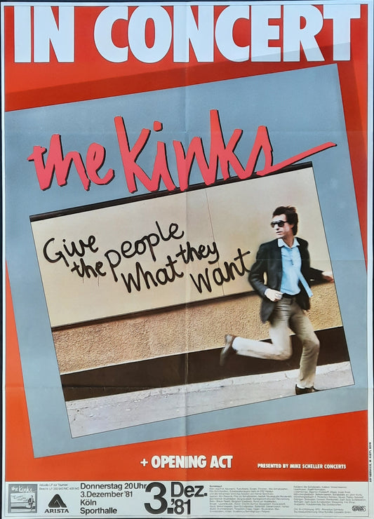 KINKS Original Concert Poster December 3, 1981 Cologne Germany 1