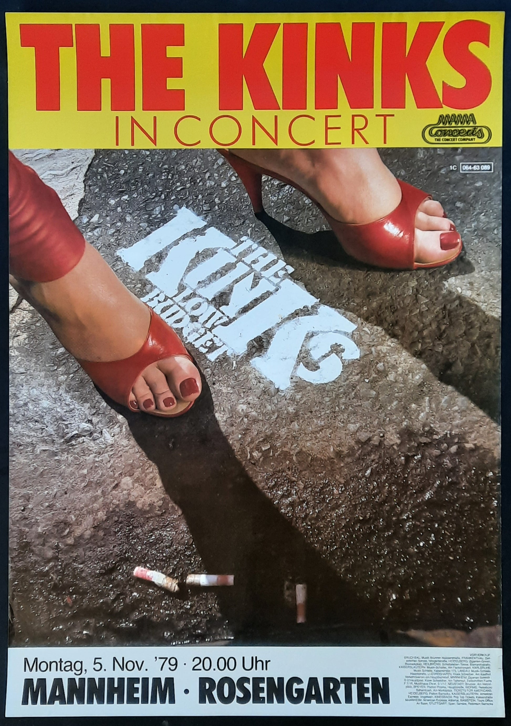KINKS Original Concert Poster November 5, 1979 Mannheim Germany