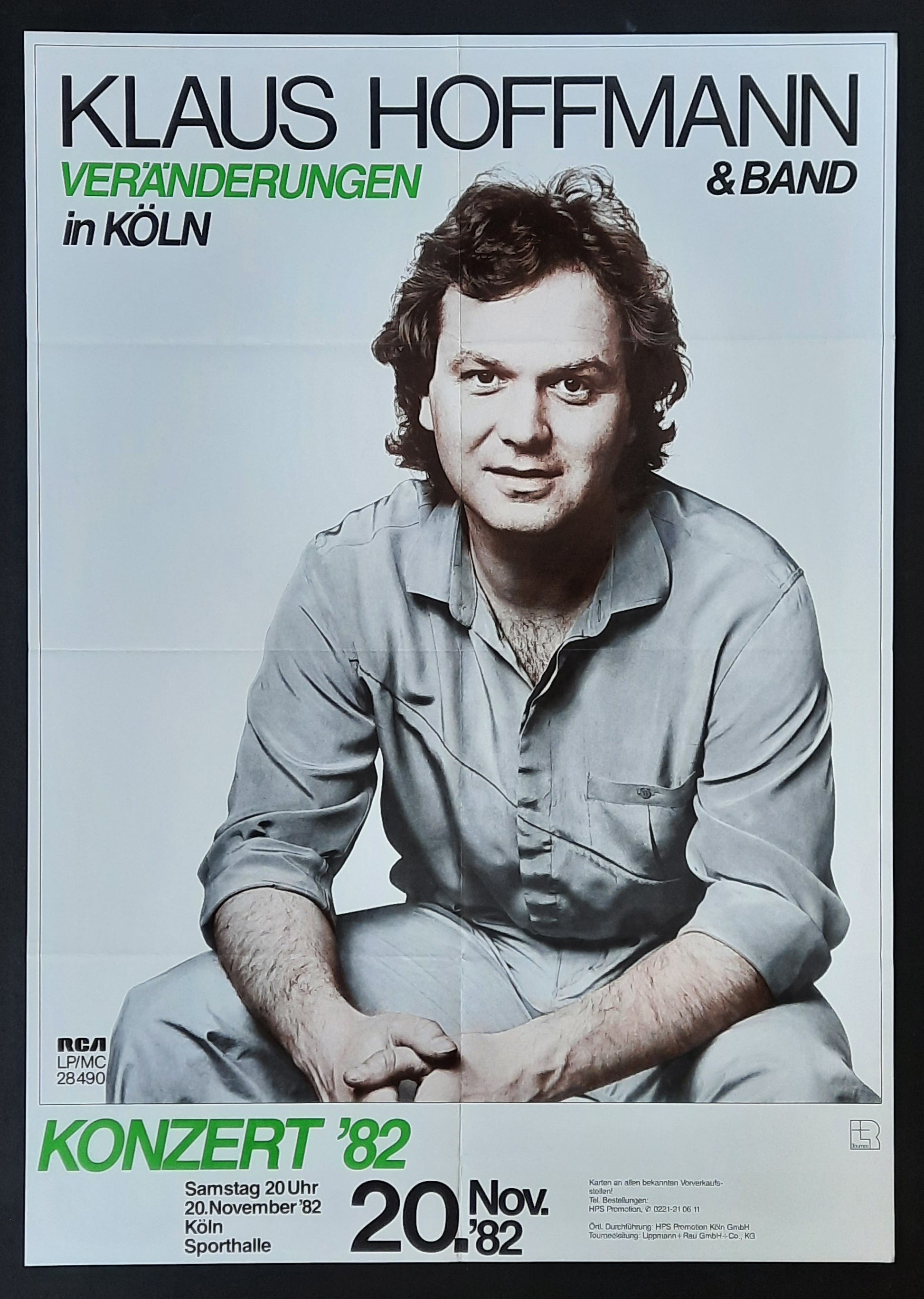 KLAUS HOFFMANN Original Concert Poster November 20, 1982 Cologne Germany