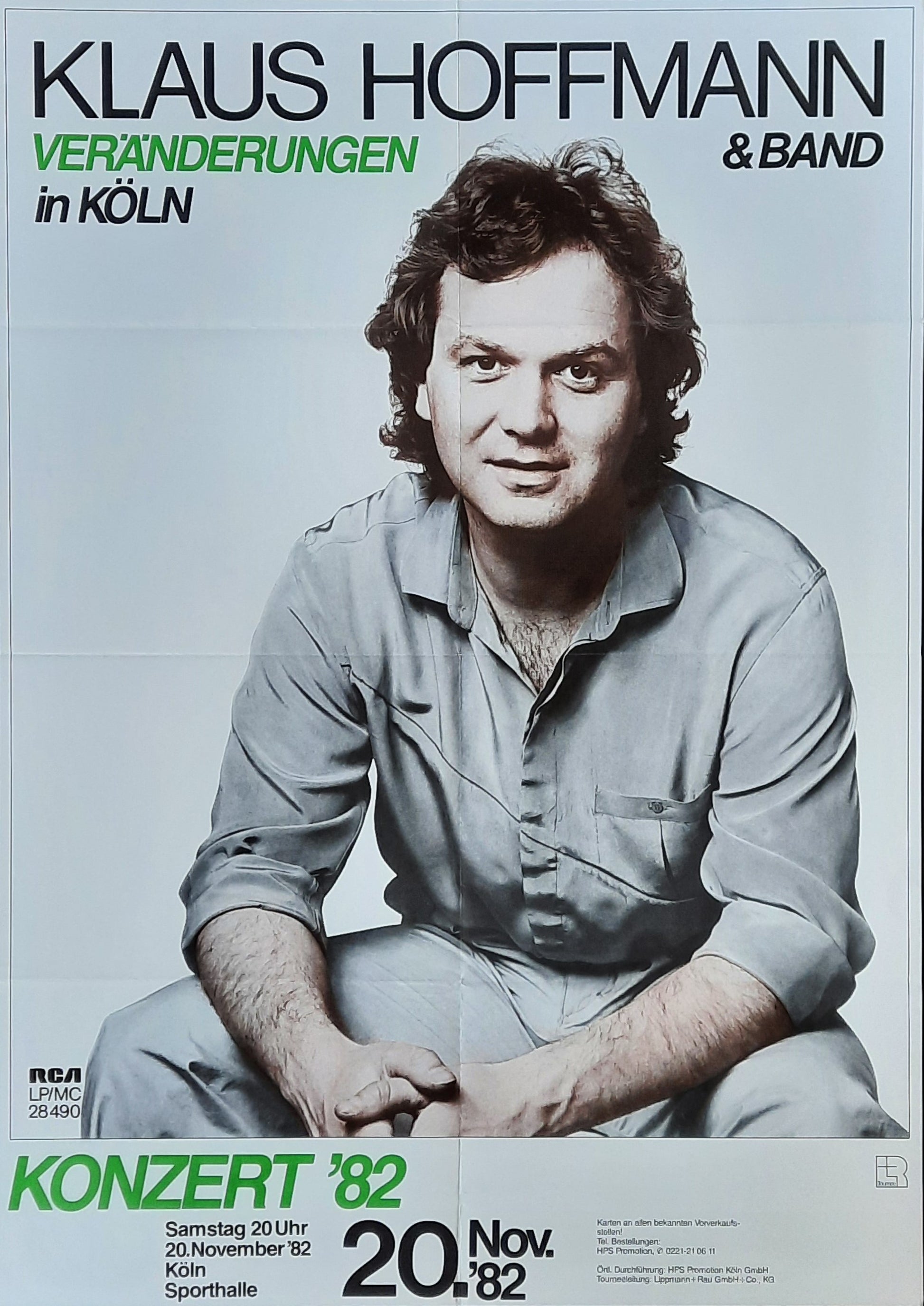 KLAUS HOFFMANN Original Concert Poster November 20, 1982 Cologne Germany