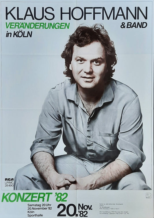 KLAUS HOFFMANN Original Concert Poster November 20, 1982 Cologne Germany