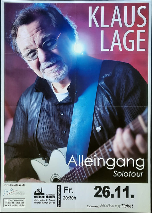 KLAUS LAGE Original Concert Poster 2011 Germany