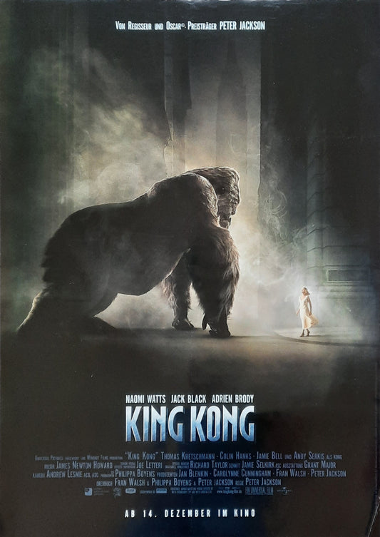 KING KONG 2005 Teaser Peter Jackson Naomi Watts Jack Black German 1-Sheet Movie Poster 23 x 33 ROLLED