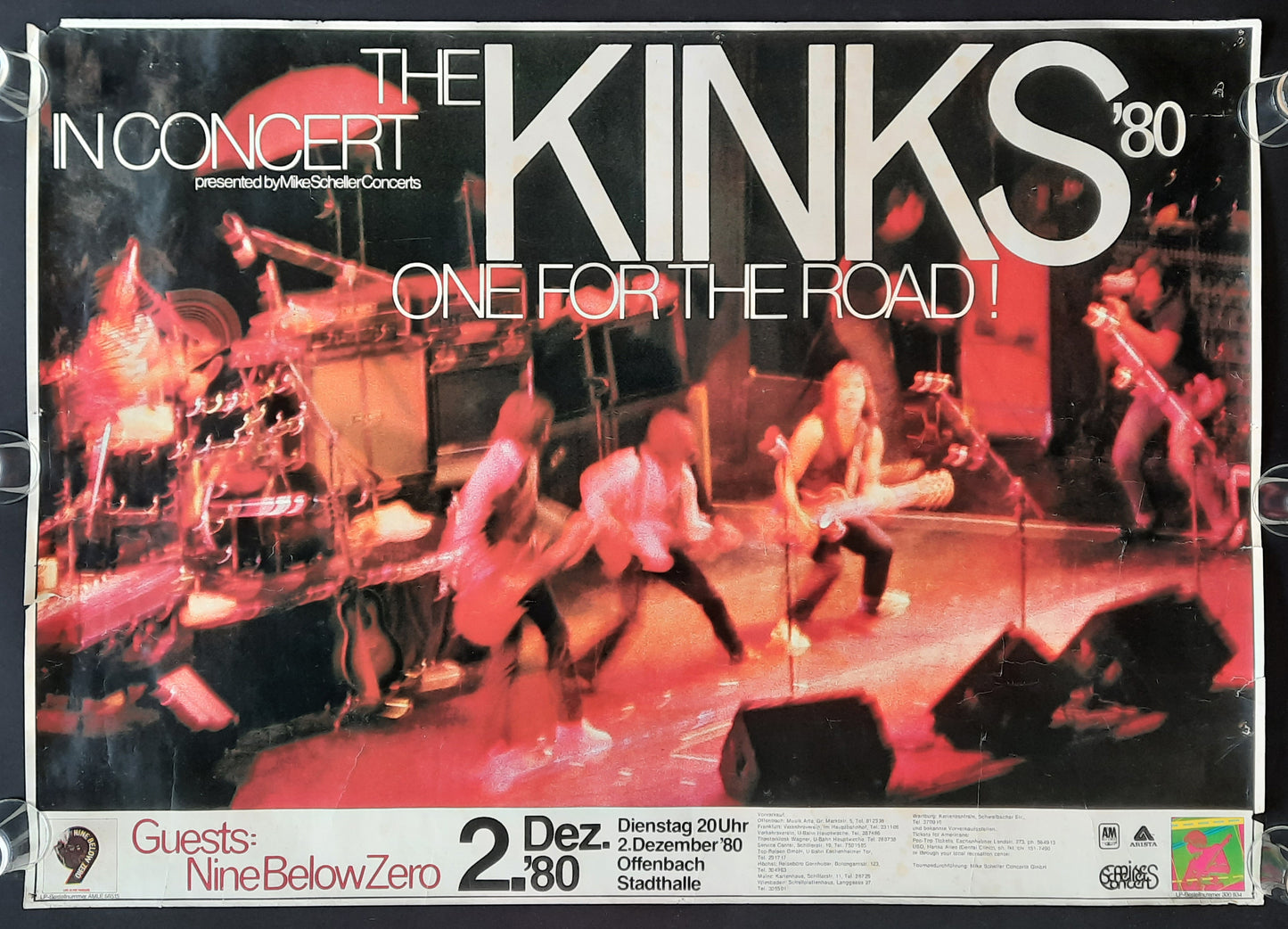 KINKS 1980 Concert Poster Dec 2nd Offenbach Germany 1st print