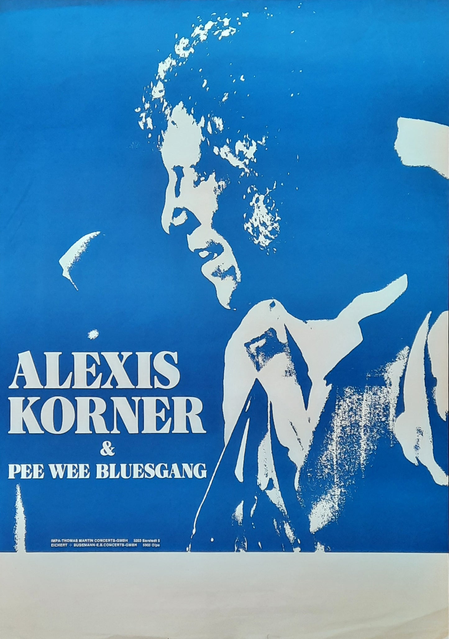 ALEXIS KORNER 1980 Concert Poster Germany 1st print